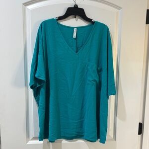 Zenana Outfitters Teal V-Neck Tunic
